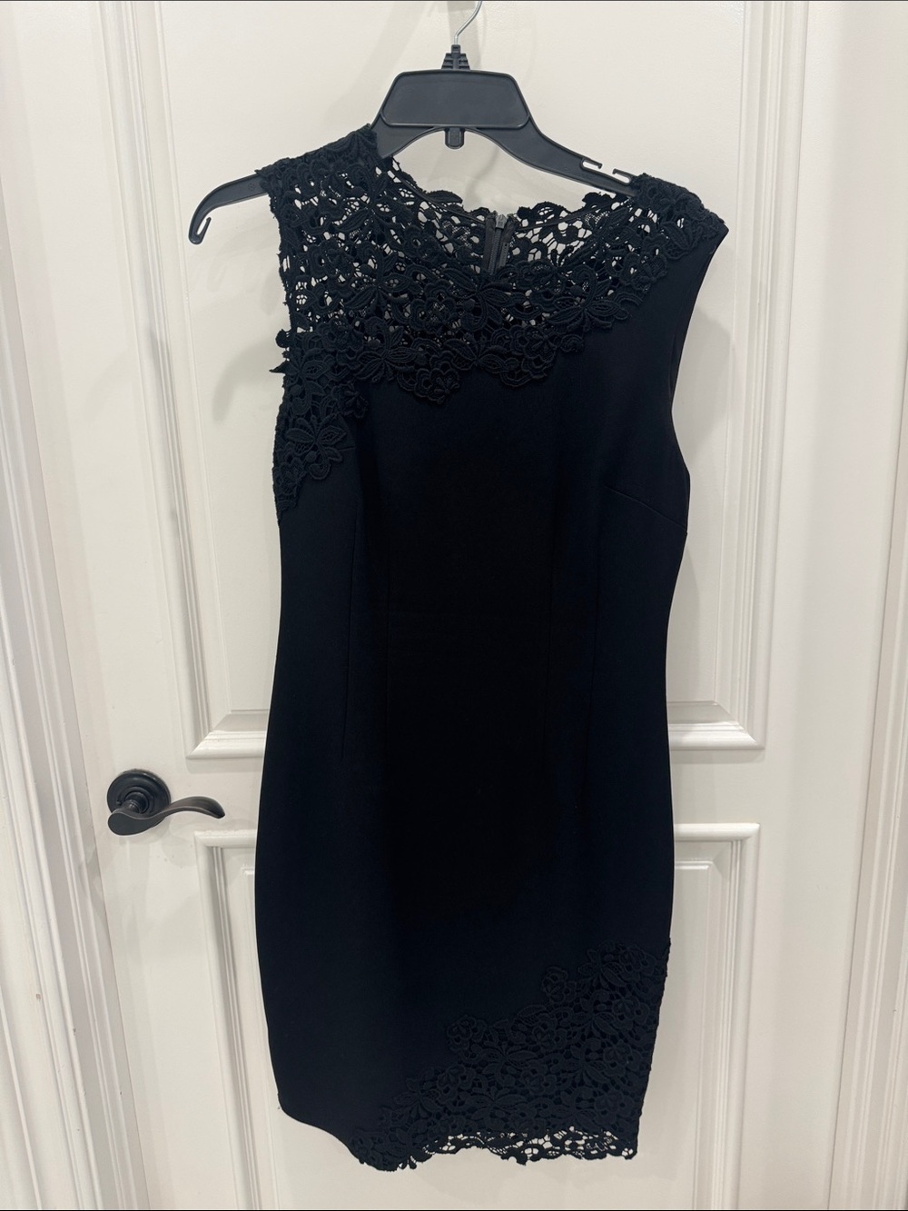 Elie Tahari Black One-Shoulder Lace Sheath Dress